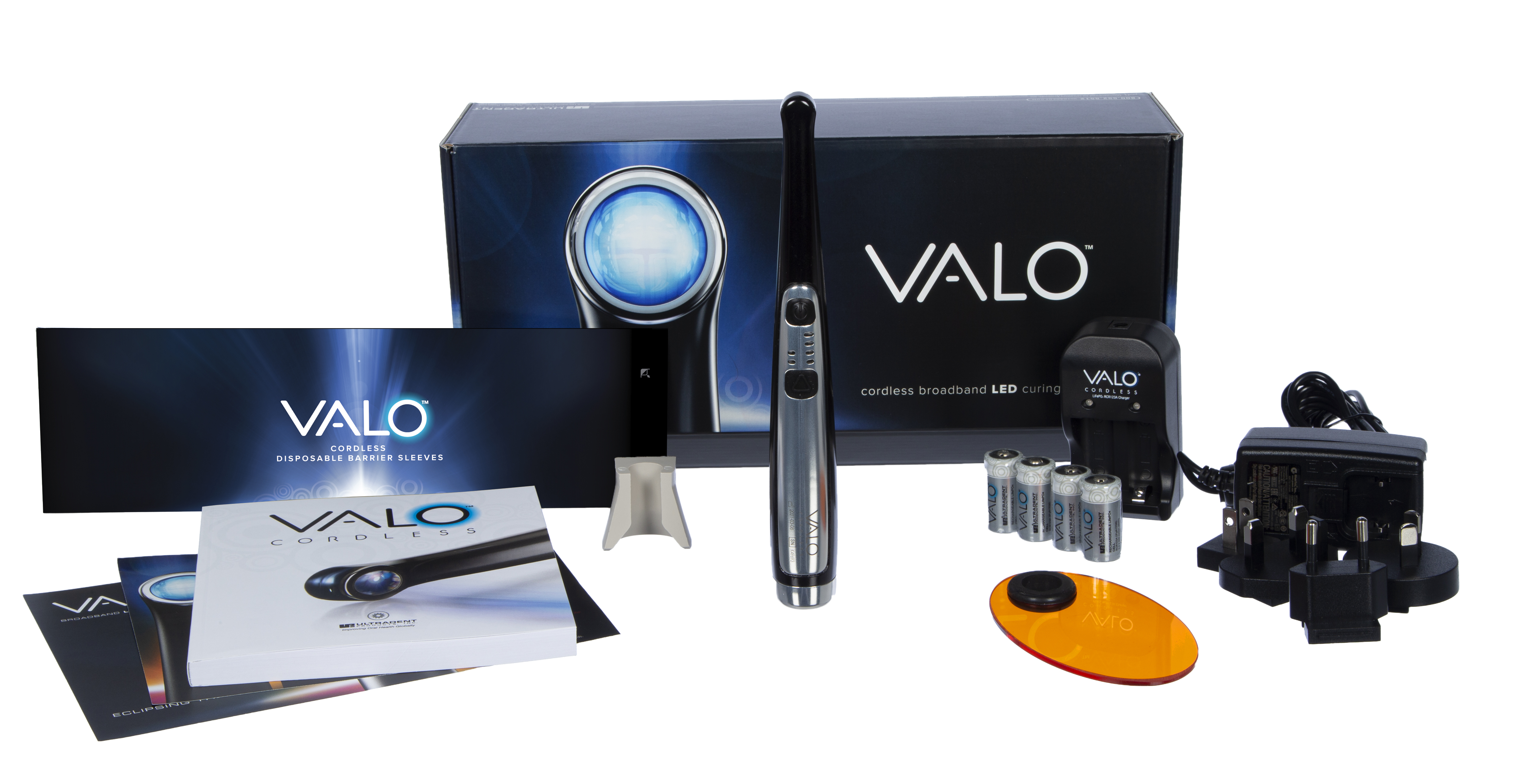 Ultradent-Products VALO Cordless Kit LED-Polymerisationslampe, leichtes & stabiles Alu-Gehäuse, 3 verschiedene Modi