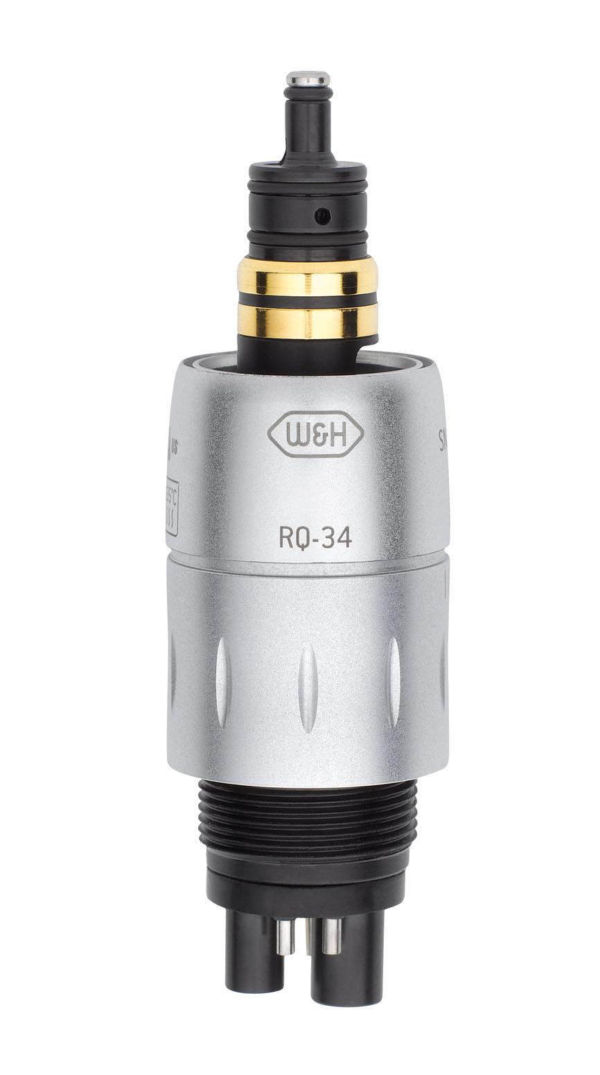 W&H RQ-34, Roto-Quick Lichtkupplung für Turbinen und Luftmotoren Rücksaugstopp, Sprayregelung