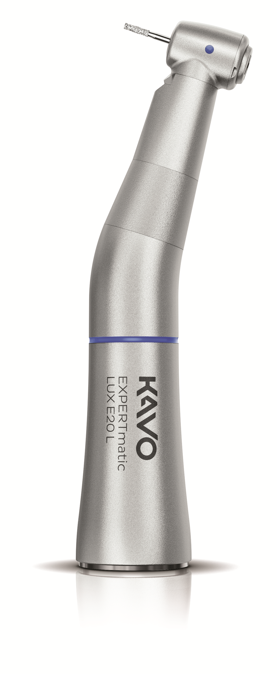 KaVo EXPERTmatic E20L, Winkelstück mit Licht, blau 1:1 Druckknopfspannung für Wkst.-Bohrer, Innensprayführung, Schmutzabweiser