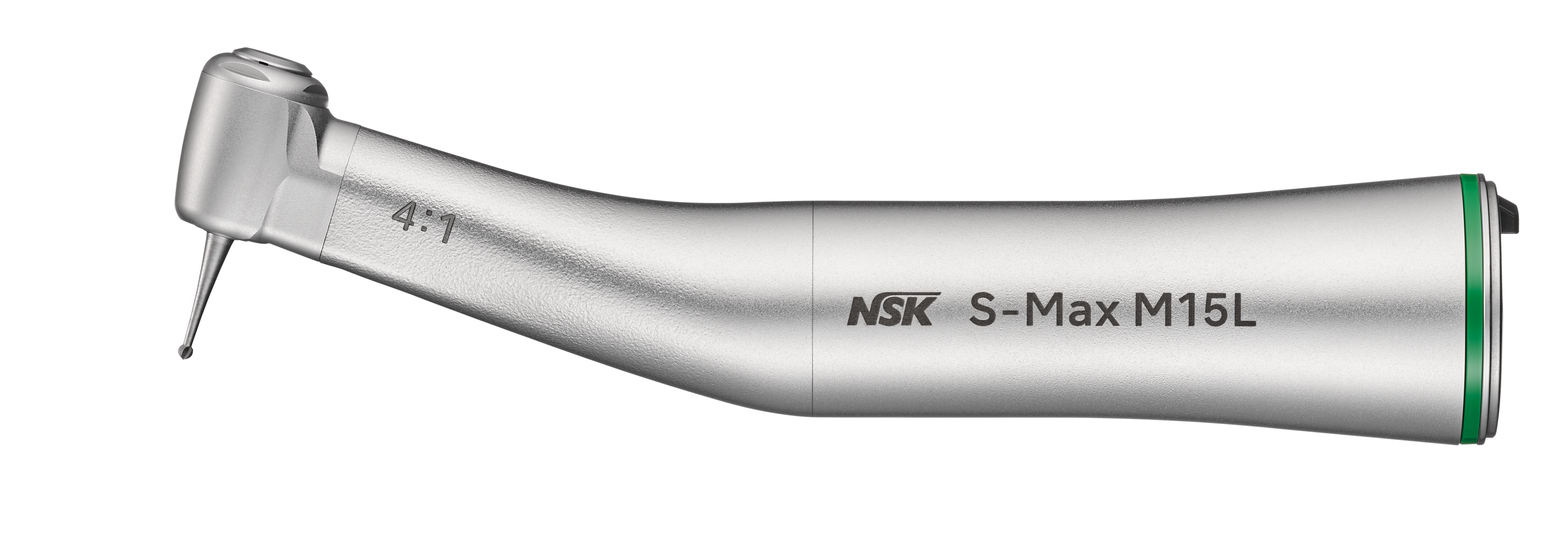 NSK S-Max M15L, Winkelstück grün 4:1 mit Licht  -  1-fach Spray, für Bohrer mit Winkelstückschaft 2.35mm, Edelstahlkörper  | Art.Nr.:  C1025
